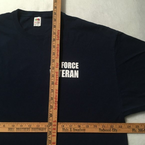 United States DEPT of Air Force USAF Veteran T-Shirt 2XL Proudly Served Blue - Picture 3 of 8